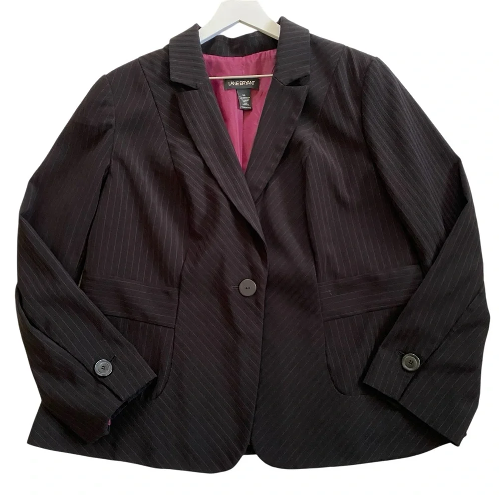 Lane Bryant Women’s Pinstripes Plus Size 20 Blazer Jacket Business Casual Career